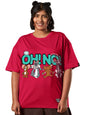 Bewakoof Official Tom & Jerry Merchandise Women Graphic Print Oversized Fit Half Sleeve Round Neck Cotton Jersey Plus Size Tshir