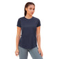Enamor Womens Solid Relaxed Fit T-Shirt (A313_Navy