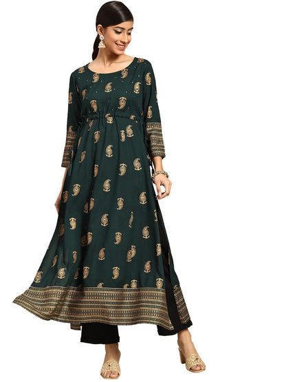 Libas Women's Rayon Paisley A-Line Kurta