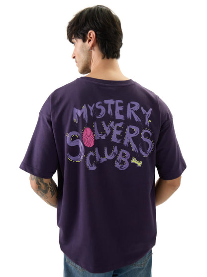The Souled Store Official Scooby Doo: Mystery Club Men and Boys Short Sleeve Round Neck Purple Graphic Printed Cotton Oversized