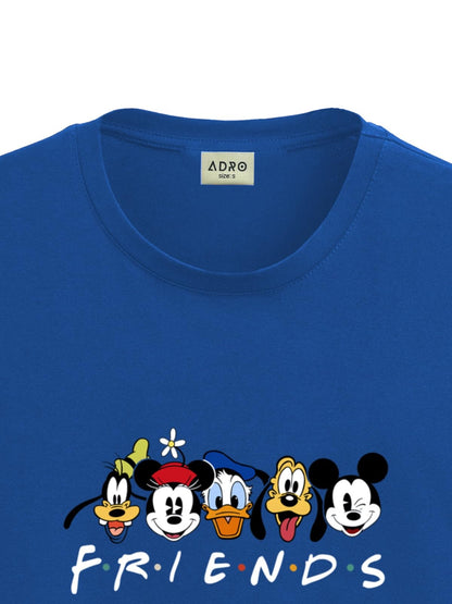 ADRO T Shirts for Boys & Girls | Friends Printed T-Shirt | Ages 3-14 | 100% Cotton Round Neck Tshirt for Boys |KRN-L2-FRIEND-RB-