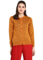 Modeve Polka Dot Round Neck Casual Women Mustard Sweater||Winterwear||