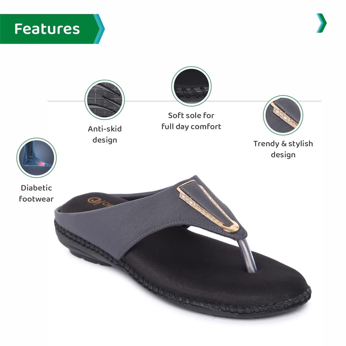 ORTHO JOY Fancy doctor slippers | Stylish chappal for women | Comfortable flat sandals for women stylish