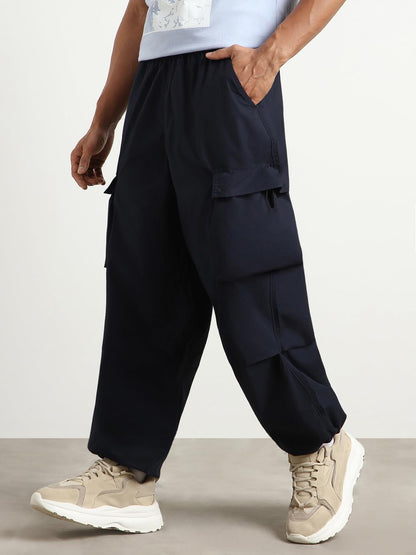 Nobero MenS Loose Sweatpants (1M-Bwjg-R0133_Navy Blue