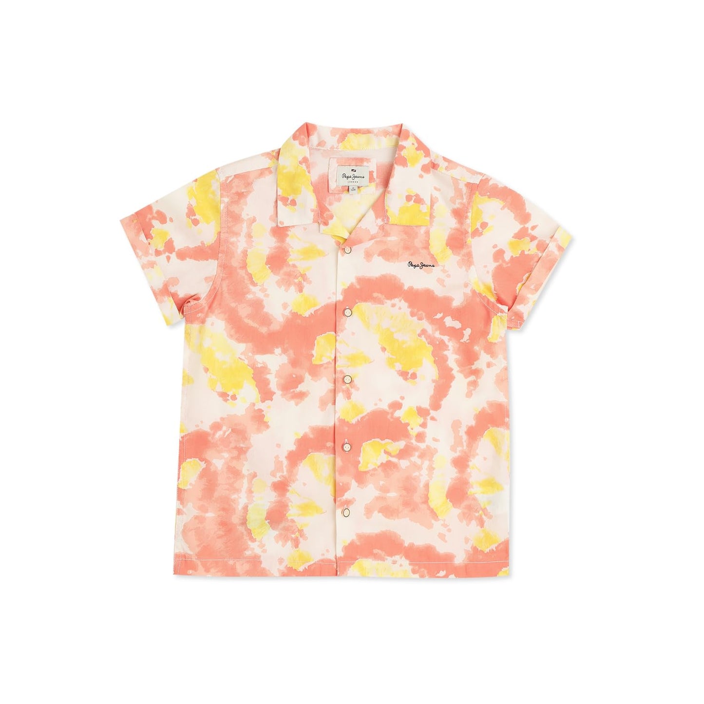 Pepe Jeans BoyS Tie-Dye Regular Fit Shirt (Pb302601_Peach Orange