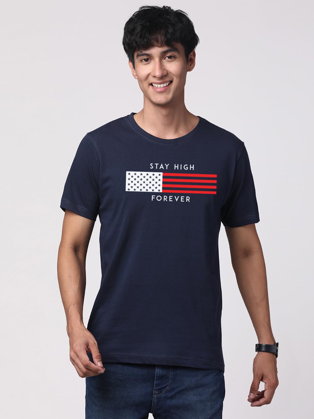 ADRO Mens Flag Printed Cotton T-Shirt_RN24-L2-FLAG-NB