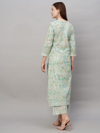 ANNI DESIGNER Women Cotton Kurta with Pant