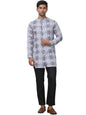 Jompers Mens Printed Front Open Kurta With Trouser