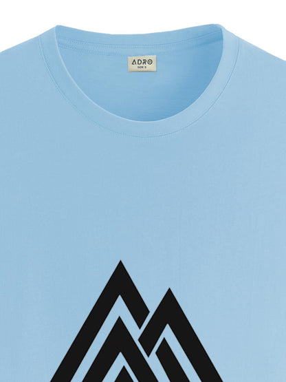 ADRO Triangle Mens Printed T-Shirt (RNR-M-TKT-SK_SkyBlue)