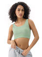 The Souled Store Jade Green Women and Girls Round Neck Sleeveless Cotton Padded Bralette Top