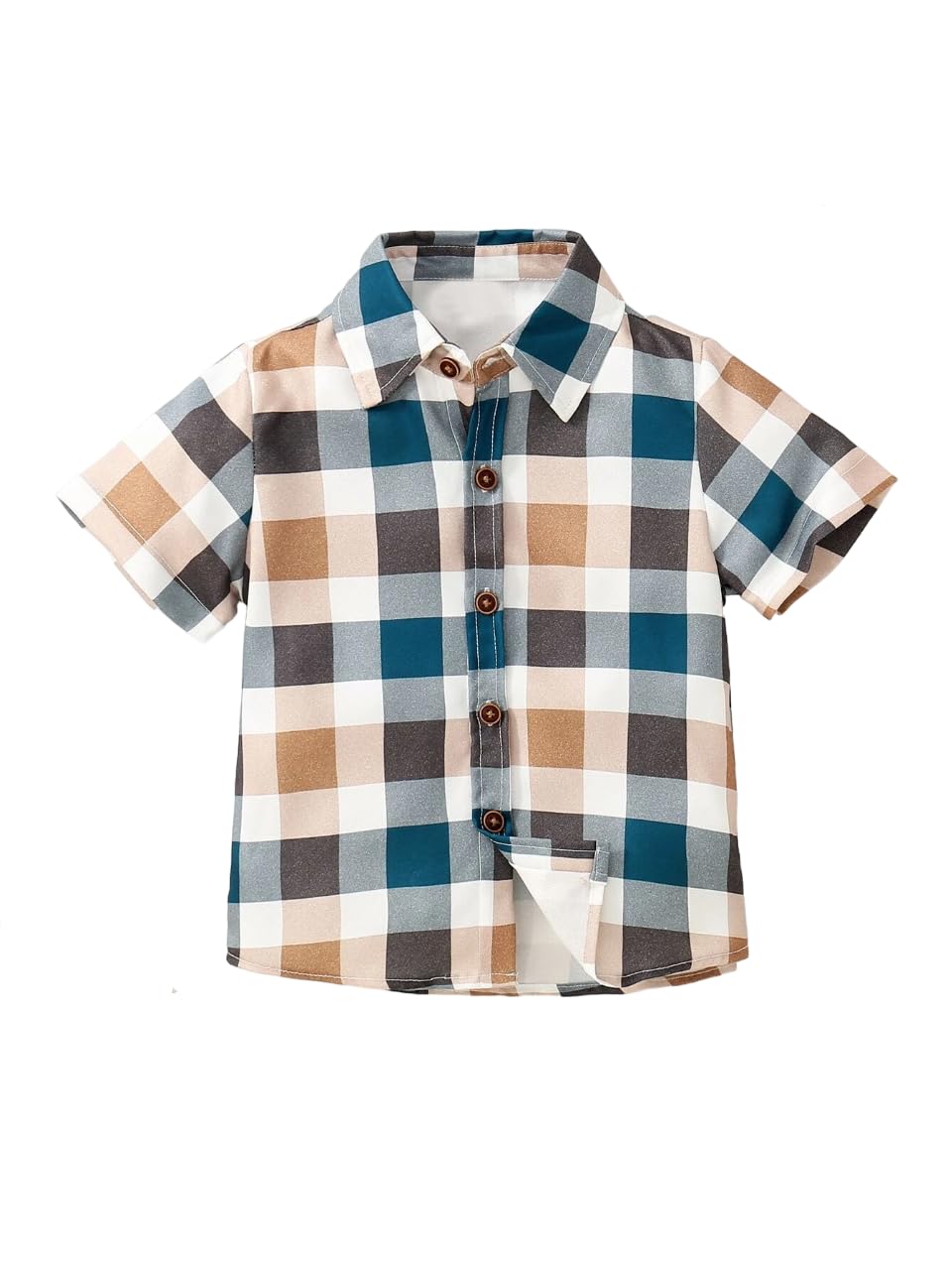 TAGAS Boys Brown Checks Short Sleeve Casual Shirt | Fancy Shirt | Party Shirt for Boys and Kids