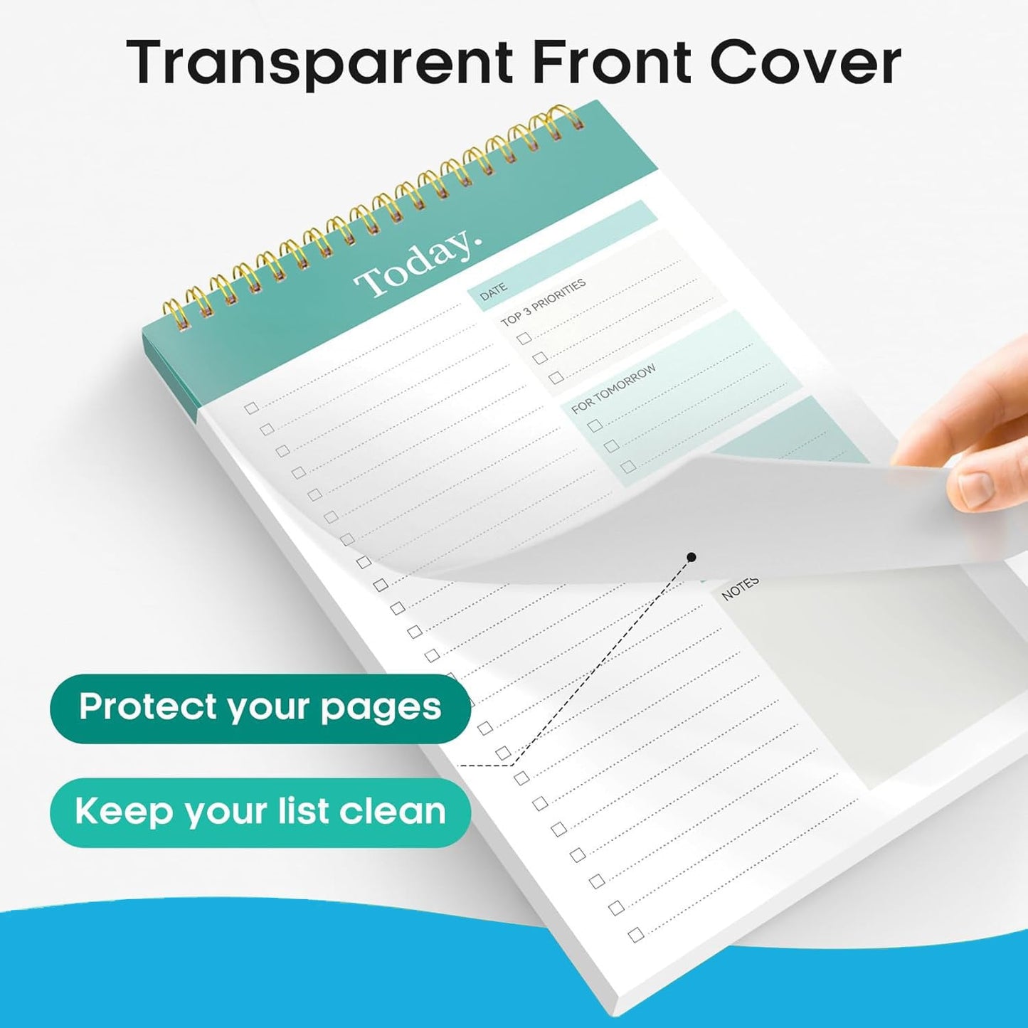 Accuprints A5 To Do List Notepad - Daily Planner Undated 50 Sheets/100 Pages Tear Off, 5.8 X 8.2 | Planning Memo Pad | Checklist