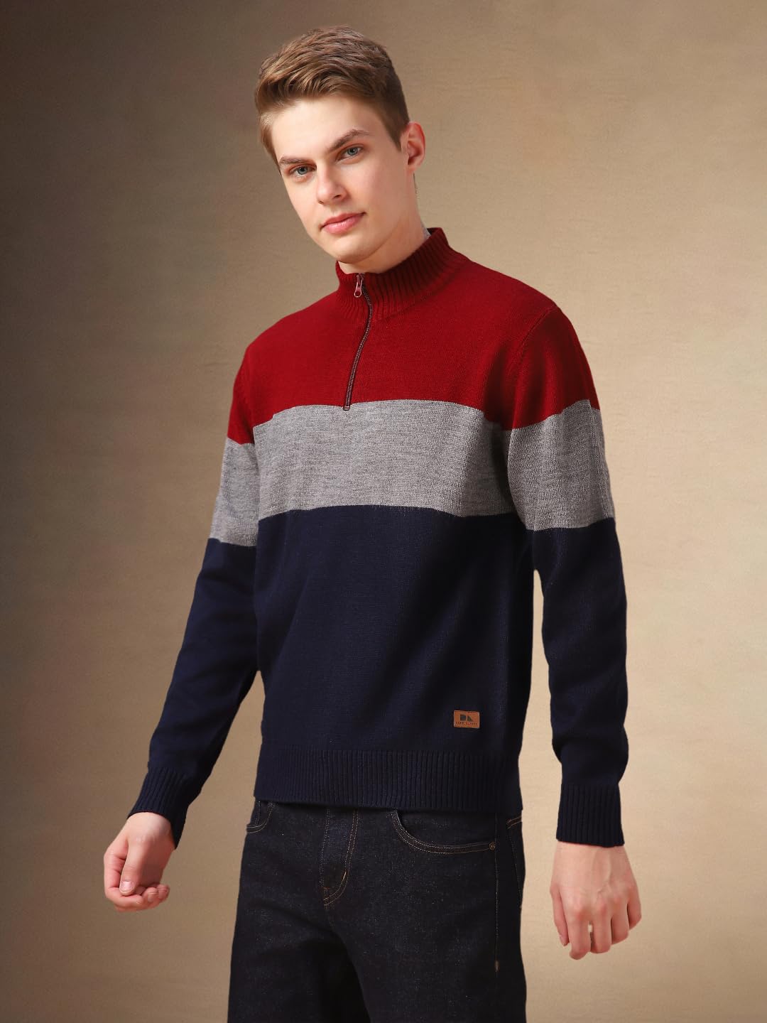Dennis Lingo Multi-Color Solid Cotton Slim Fit Full Sleeve Sweatshirt For Men
