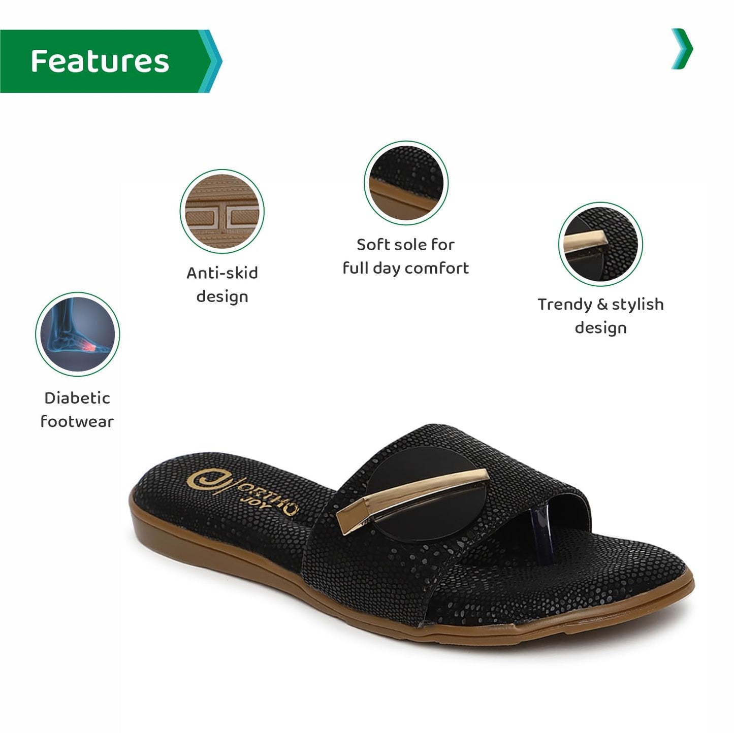 Ortho Joy Fancy Doctor Slipper For Women | Comfortable Fashionable Footwear For Women