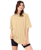 SHODOX Womens Cotton Blend Oversized Drop Shoulder Solid T-Shirt(Pack of 1)