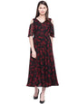 Rare Women'S Polyester Fit And Flare Maxi Dress (Ep3152Nt_Black_S)