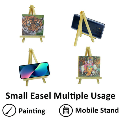 Eduway 6 Inch Mini Wooden Display Easel Tripod Stand For/Sketch Accessories/Natural Craft/Art/Painting/Mini Canvas/Photo Frame/B