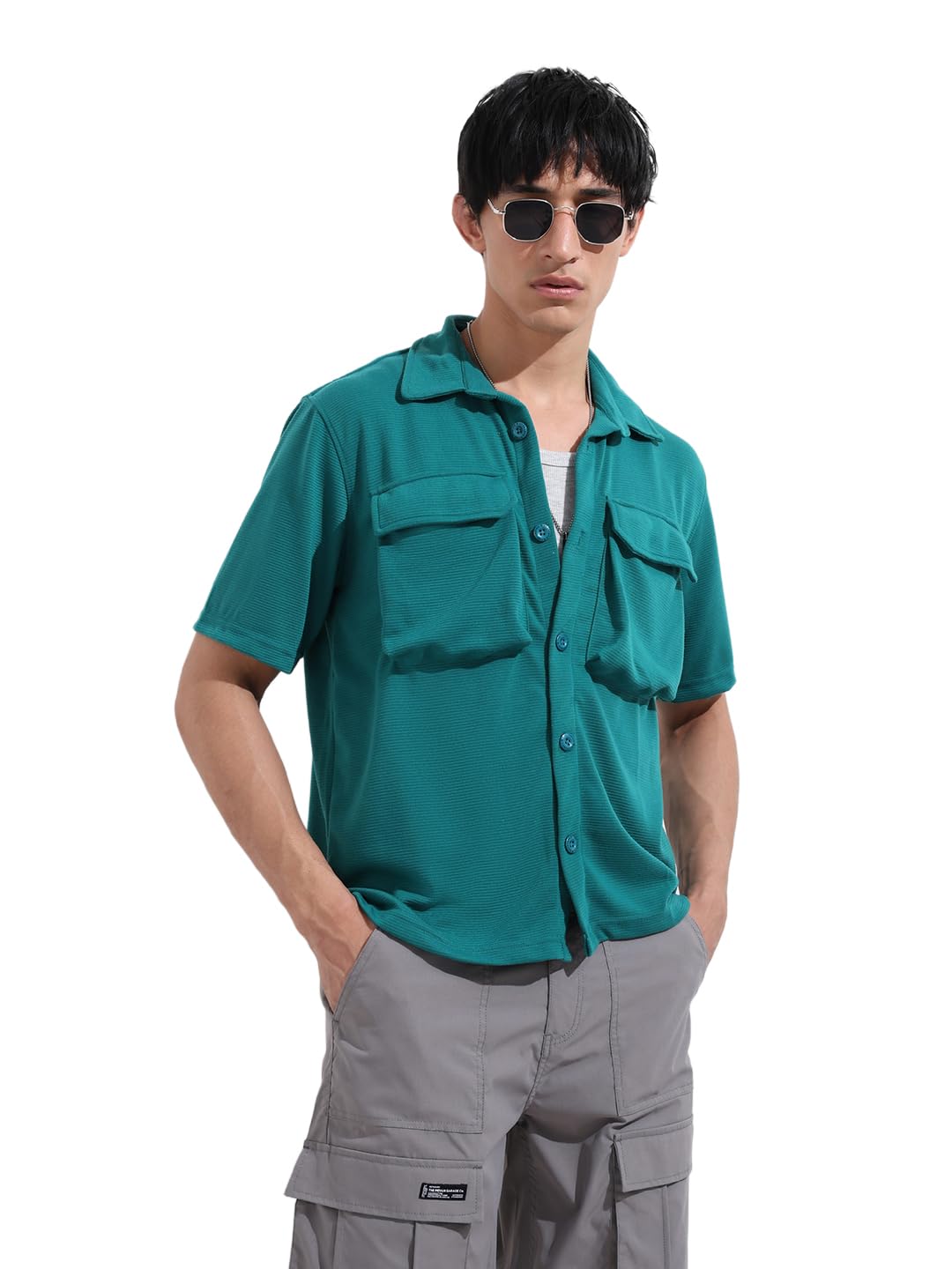 The Indian Garage Co Mens Relaxed Fit Solid Street Sweater