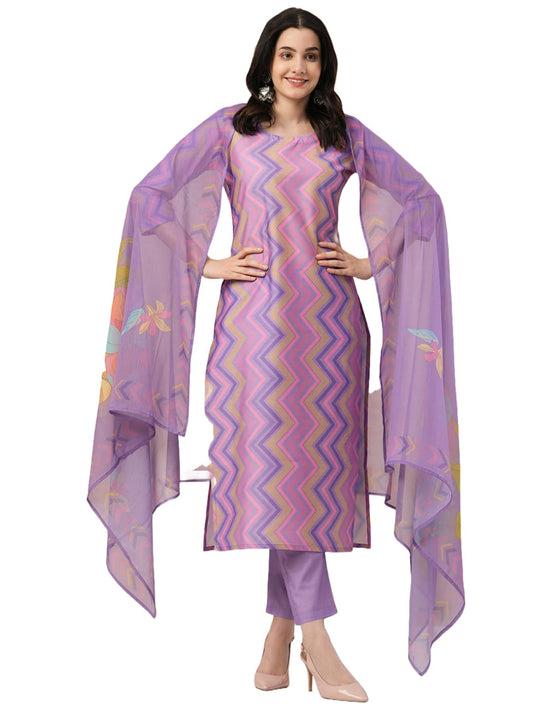 ANNI DESIGNER Women s Rayon Blend Kurta with Trousers and Dupatta, purple, 44