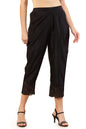 Soch Black Chanderi Straight Pant with Embroidered Borders and Sequins