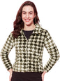 Modeve Full Sleeve Self Design Women Jacket-Olive