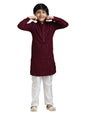 Manyavar Boys Viscose Chikankari Sequined Kurta Pyjama Set (2Pcs)(5-6 Years)