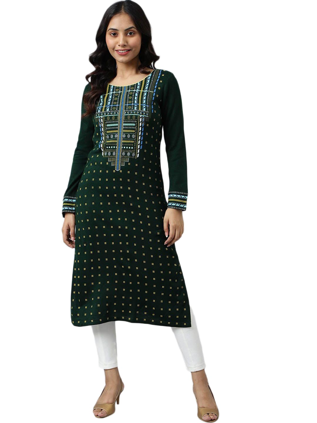 Pink Embroidered Winter Kurta (Size: Xl)-24Noa13713-703252
