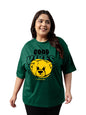 Juneberry 100% Pure Cotton Oversized Fit Latest & Trendy All Over Prints Half Sleeve Plus Size T-Shirt For Women & Girls (Ps_Jbg