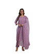Fabindia Women'S Purple Cotton Printed Floral Regular Fit Kurta Set