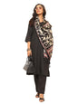 Varanga WomenS Solid Black V-Neck Straight Kurta Set With Printed Dupatta  Stylish & Comfortable Ethnic Wear For Casual & Festi
