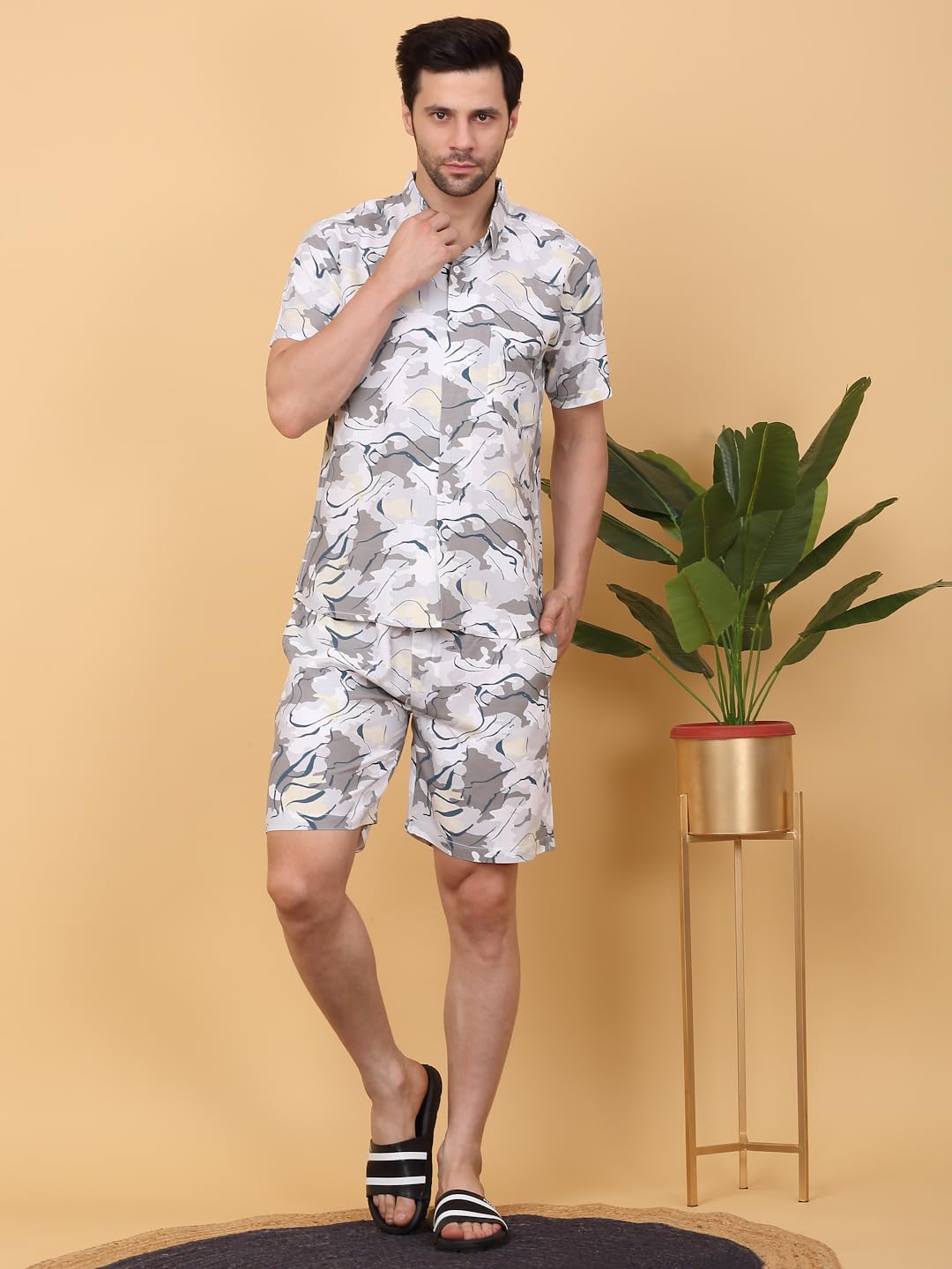 Sweet Dreams Men Printed Shorts Set