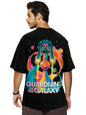 Bewakoof X Official Marvel Merchandise Mens Galaxy Ship Graphic Printed Oversized 100% Cotton Jersey T-Shirt Oversized Fit, Rou