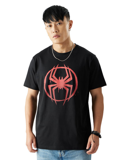 The Souled Store Official Spider-Man: Miles Logo Men T-Shirts