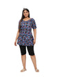 Aarika Womens Sports Wear Blue Colour Nylon Abstract Print Swim Suit (S-4XL)