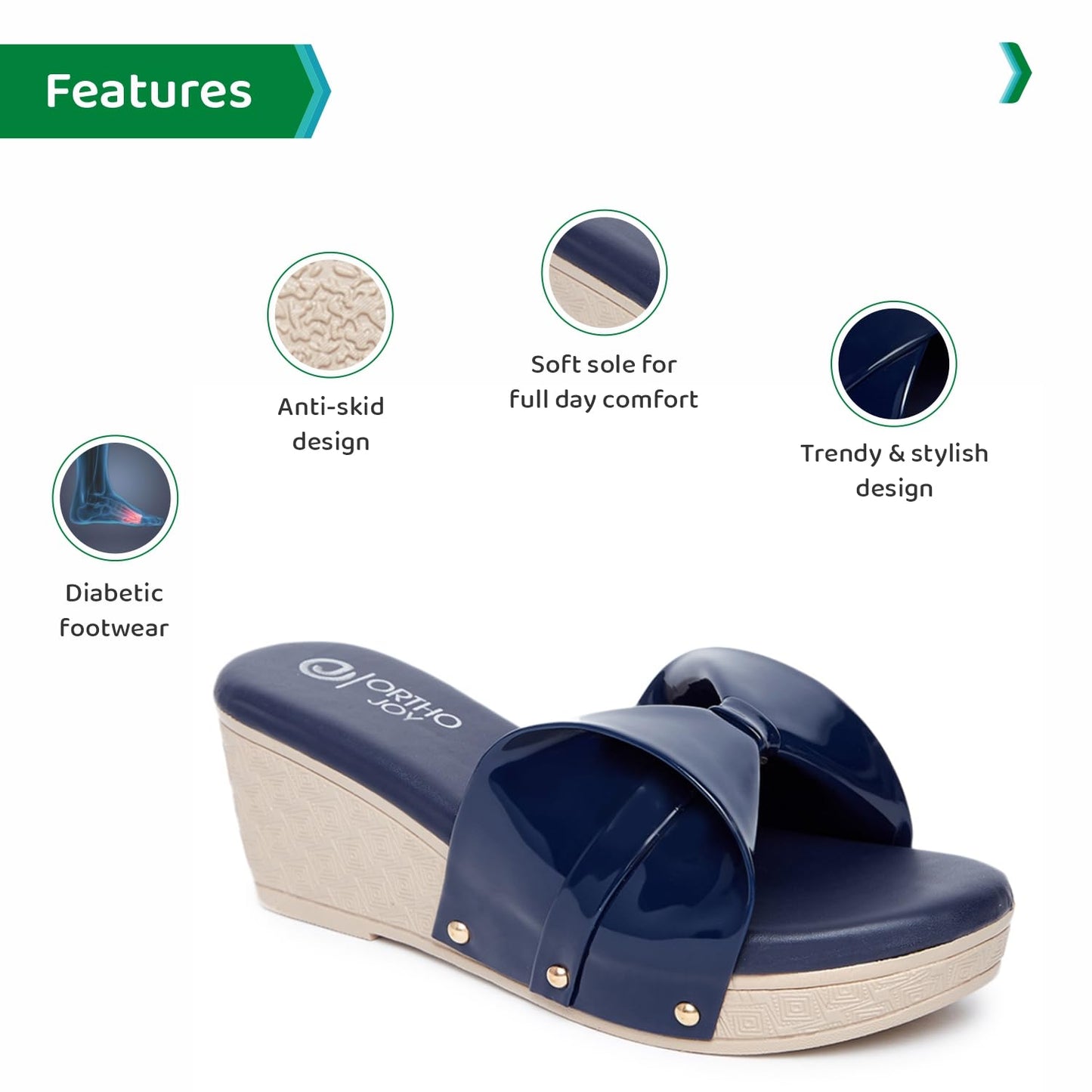 Ortho Joy Fancy Doctor Slippers || Comfortable Wedges Sandals For Women Stylish