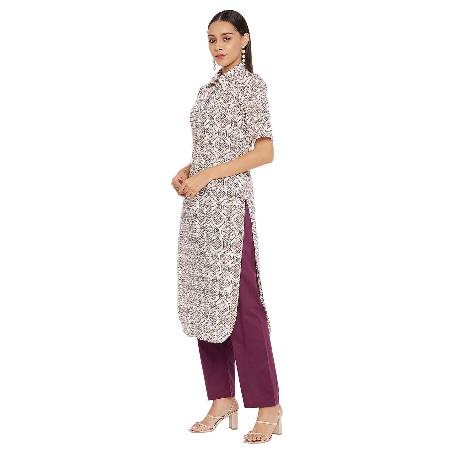 Tissu Women's Cotton Multicolored Printed Kurta 2109_Multicolored