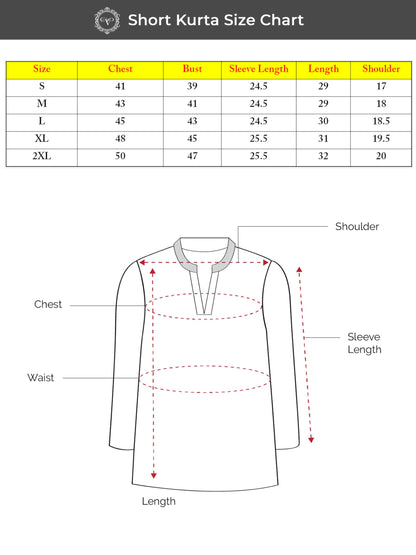 Vardha MenS Cotton Printed Short Kurta With Comfortable Fit And Simple Style And Regular Look | Kurta For Men Maroon