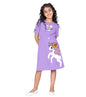 Kyda Kids 100% Pure Cotton Printed Round Neck Regular Fit Short Sleeve Long Top For Girls (Pack Of 1) Lavender