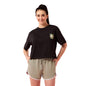 Enamor Womens Graphic Oversized Fit T-Shirt (E3G5_Jet Black Magical