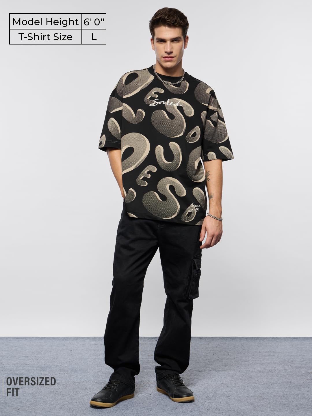 The Souled Store: Waves Men and Boys Short Sleeves Round Neck Graphic Printed Cotton Lightweight Comfortable All-Season Oversize