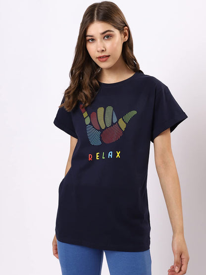 Bewakoof Womens Graphic Printed 100% Cotton T-Shirt - Boyfriend Fit, Round Neck, Half Sleeves