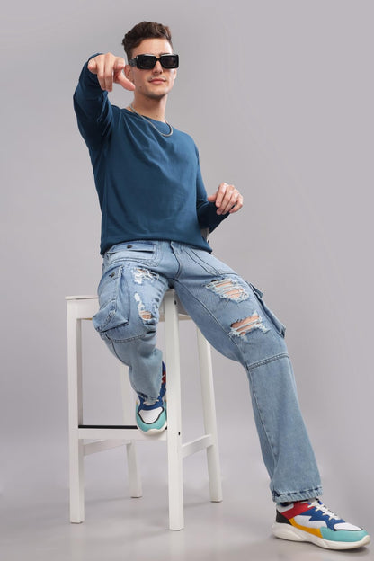 ADRO Full Sleeve Tshirt for Men | Plain T Shirt for Men | 100% Cotton Tshirt | Full Sleeve T-Shirt | Mens Full Sleeves T Shirts