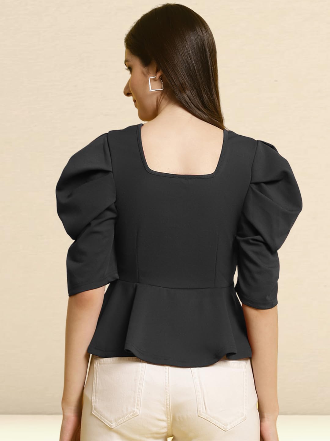 Tee Projekt Womens Casual Trendy Top with Stylish Short Puff Sleeves ll Soft & Stylish Womens Tee