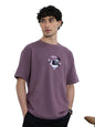 The Souled Store Kung Fu Panda: Master Men and Boys Short Sleeves Round Neck Purple Embroidered Cotton Oversized T-Shirts