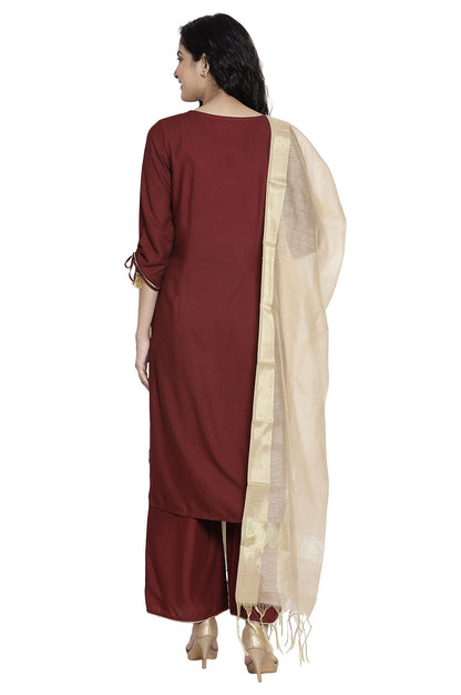 Aurelia Women's Viscose Kurta, Palazzo & Duppata
