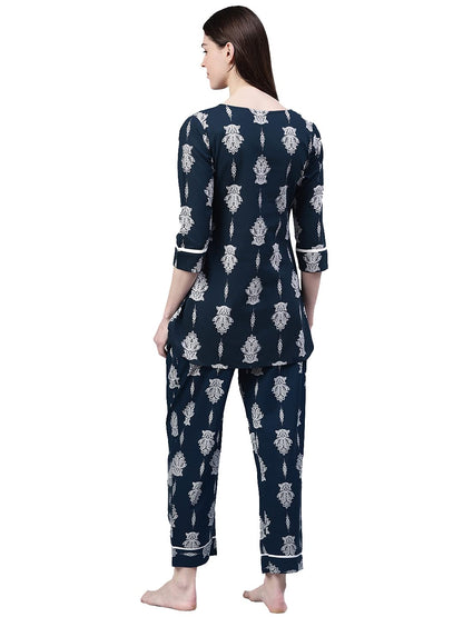 Stylum Womens Floral Print Cotton Night Suit Set