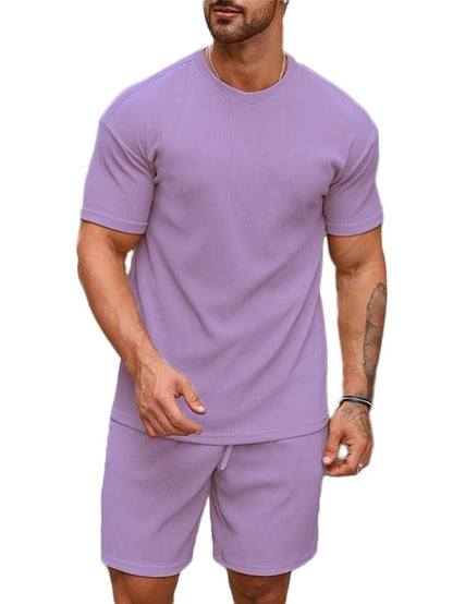 Smowkly Mens Premium Hosiery Cotton Blend Pyjama Set || Stylish Round Neck T-Shirt and Shorts || Casual Night Suit Wear Set for