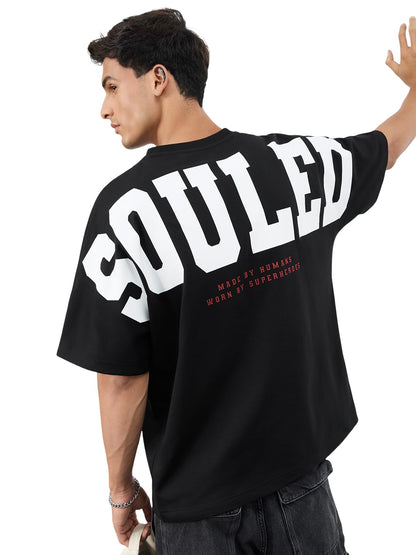 The Souled Store Originals: Souled Men and Boys Short Sleeves Round Neck Black Graphic Printed Lightweight Comfortable All-Seaso