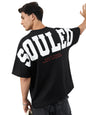 The Souled Store Originals: Souled Men and Boys Short Sleeves Round Neck Black Graphic Printed Lightweight Comfortable All-Seaso