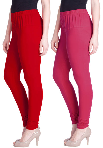 Lyra Cotton Premium Churidar Leggings For Women (Pack Of 2)